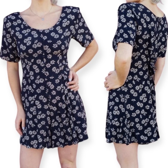 TOWER HILL VINTAGE 90s Y2K Daisy Floral Romper Size 10 / M - Picture 3 of 14